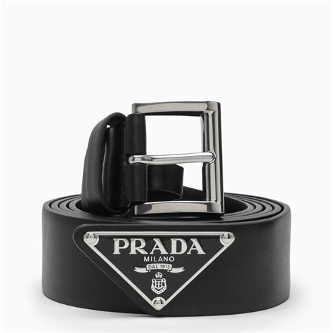 cintura prada nera|Cintura In Pelle Nero .